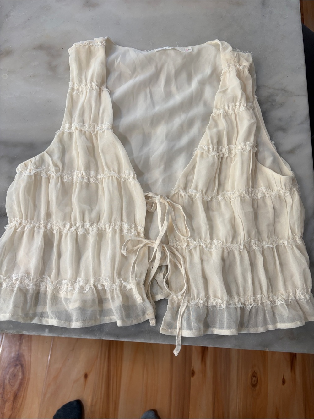 Lush Cream Lace-Trim Slip Top